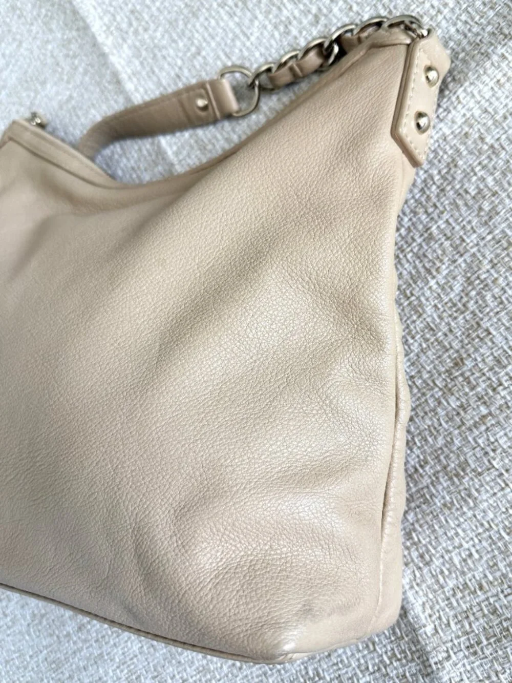 Kate Spade New York Shoulder Bag Beige Leather